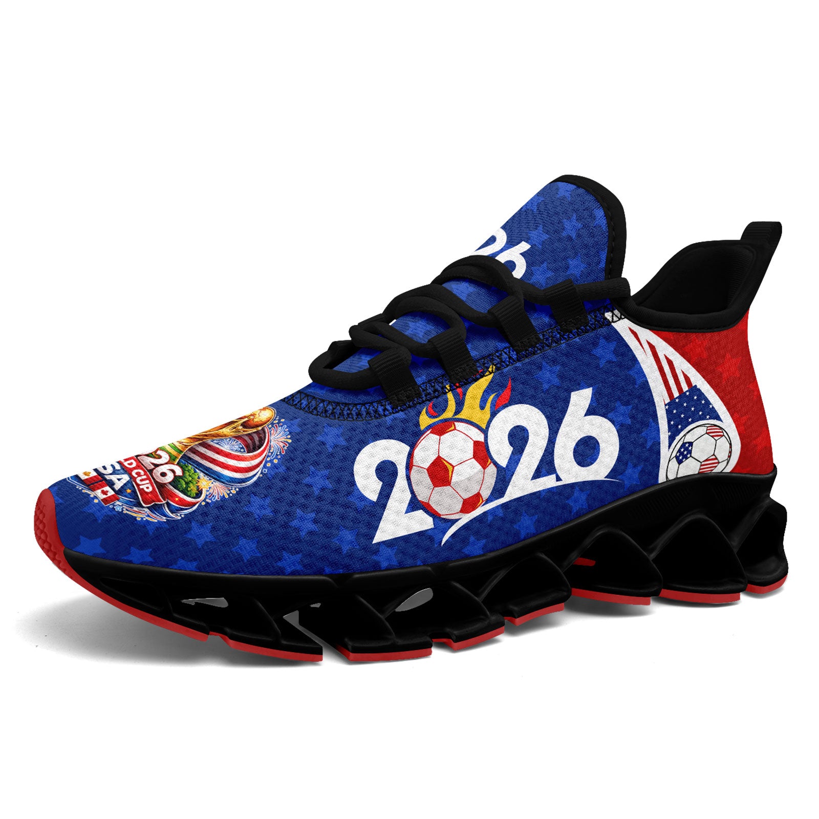 Custom United States 2026 World Cup Sneakers DIY Country Flag Running Shoes Lightweight Sport Shoes Gift for Football Fans Personalized Team Name and Logo FN003XD-F028038-5