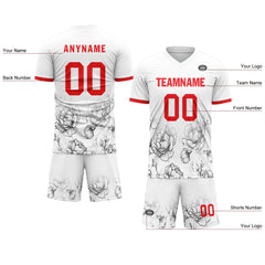 Custom White Red Soccer Sets Jersey Personalized SCJ101-D28030