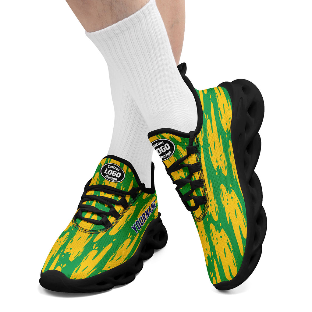 Custom 2026 World Cup Brazil Sneakers DIY Country Flag Running Shoes Lightweight Sport Shoes Gift for Football Fans Personalized Team Name and Logo FN003-F027085-1