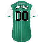 Custom Green White Stripe Fashion Personalized Authentic Baseball Jersey BSBJ01-D017246