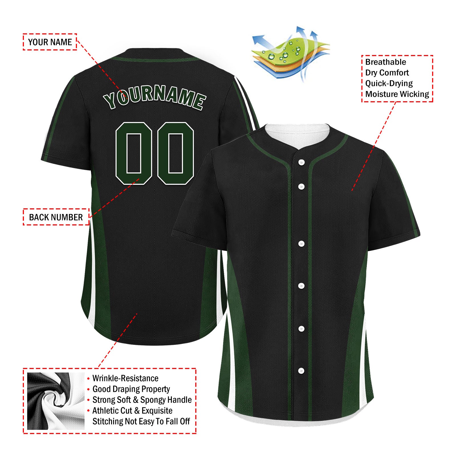 Custom Personalized Authentic Baseball Jersey BSBJ01-E025047-7