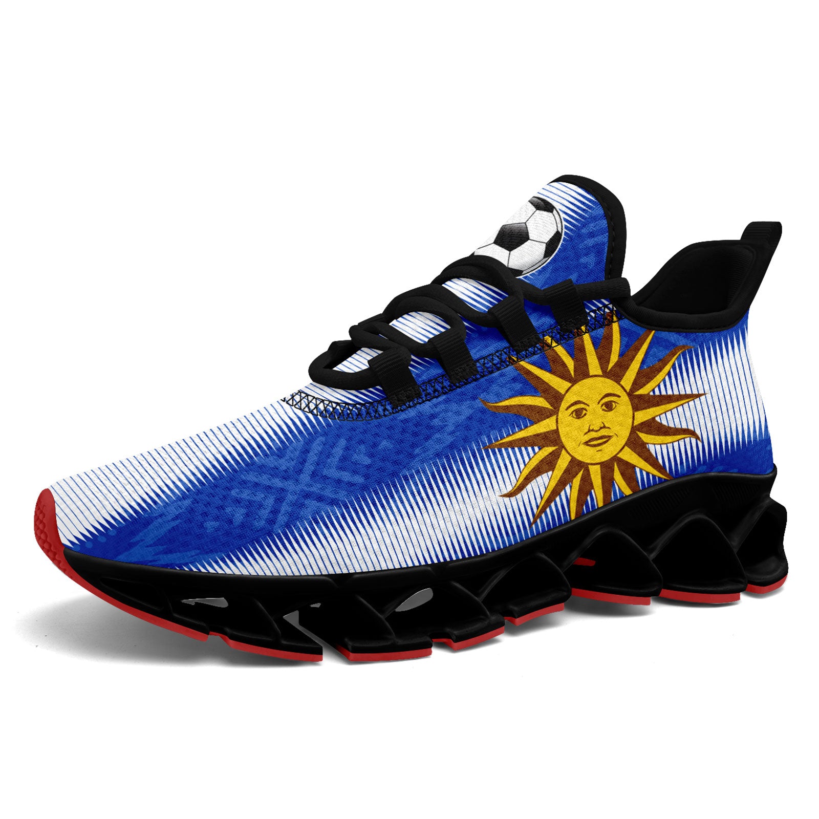 Custom Uruguay 2026 World Cup Sneakers DIY Country Flag Running Shoes Lightweight Sport Shoes Gift for Football Fans Personalized Team Name and Logo FN003XD-F009085-1