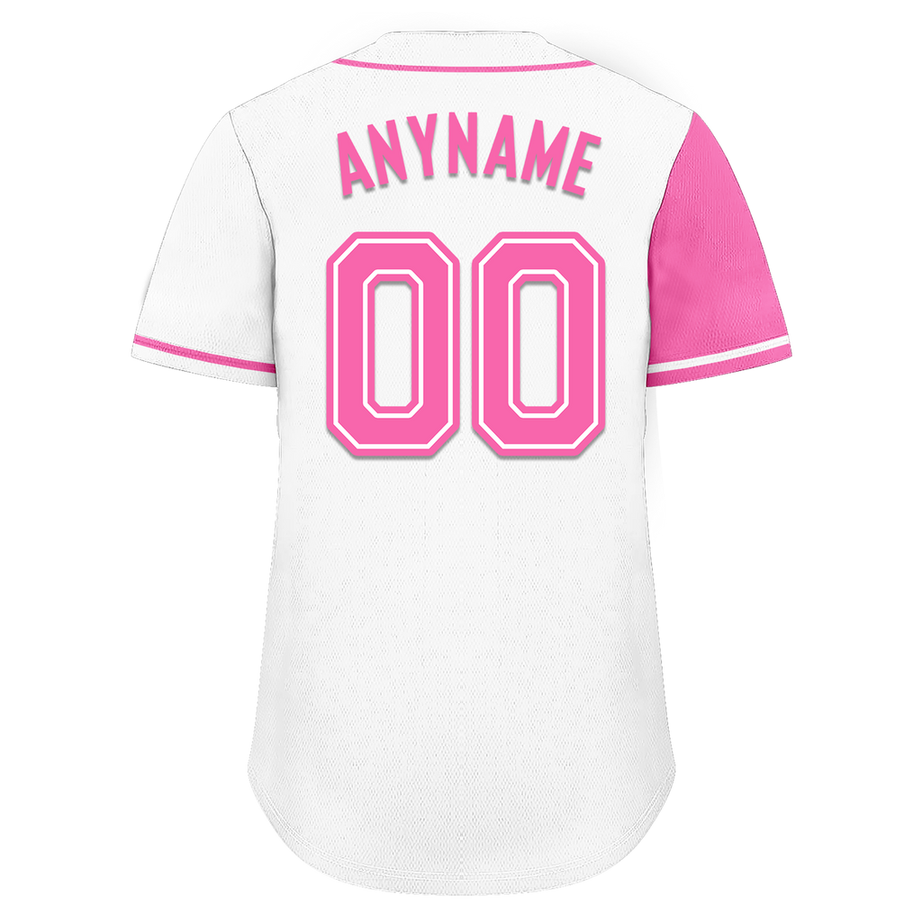 Custom Pink White Skull Fashion Personalized Authentic Baseball Jersey BSBJ01-D017151