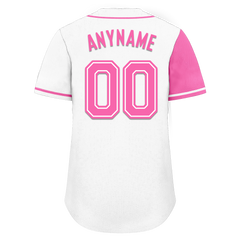 Custom Pink White Skull Fashion Personalized Authentic Baseball Jersey BSBJ01-D017151