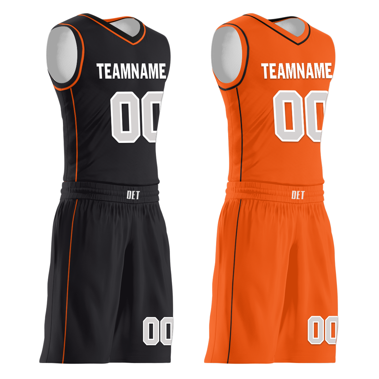 Custom Black Orange Classic Style Reversible Basketball Uniform Personalized COOLMAX BBJR-D017019