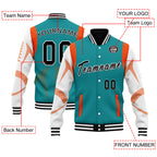 Custom Light Green Miami Jacket Bomber Full-Snap Varsity Letterman Personalized Jacket FZ005-D025004-25