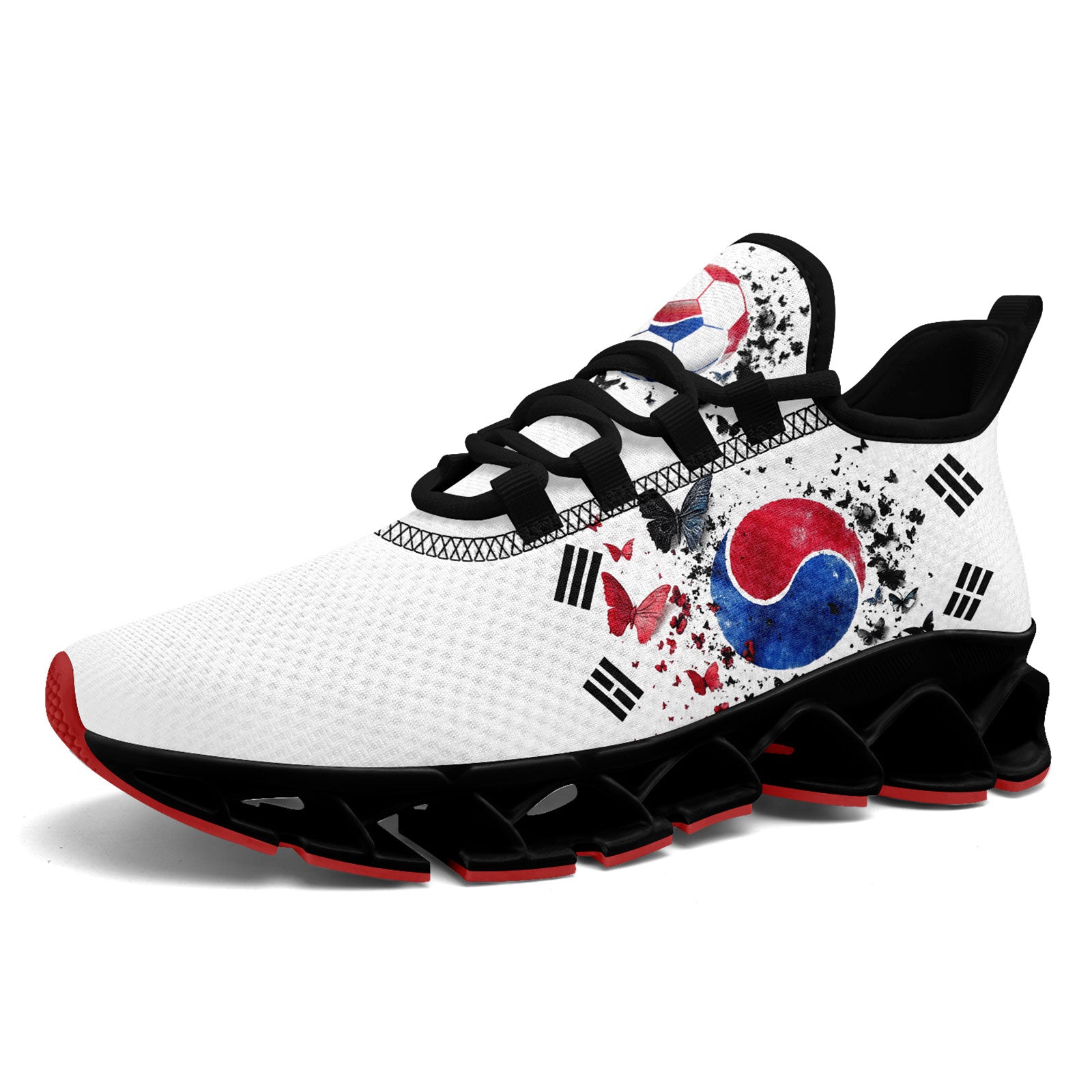 Custom South Korea 2026 World Cup Sneakers DIY Country Flag Running Shoes Lightweight Sport Shoes Gift for Football Fans Personalized Team Name and Logo FN003XD-F009063-4