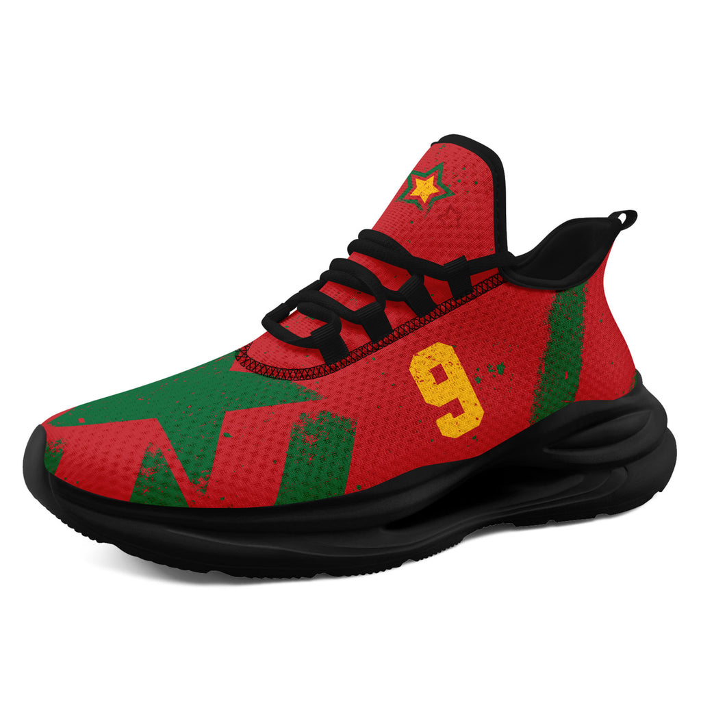 Custom Morocco 2026 World Cup Sneakers DIY Country Flag Running Shoes Lightweight Sport Shoes Gift for Football Fans Personalized Team Name and Logo FN079-F009119-10