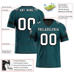 Custom Green Black Philadelphia Personalized Authentic Football Jersey FBJ02-D020256-12