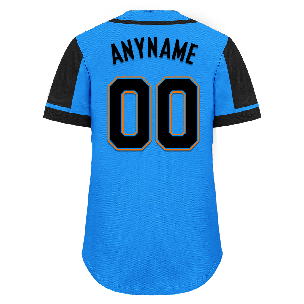 Custom Blue Black Raglan Sleeves Personalized Authentic Baseball Jersey BSBJ01-D017209