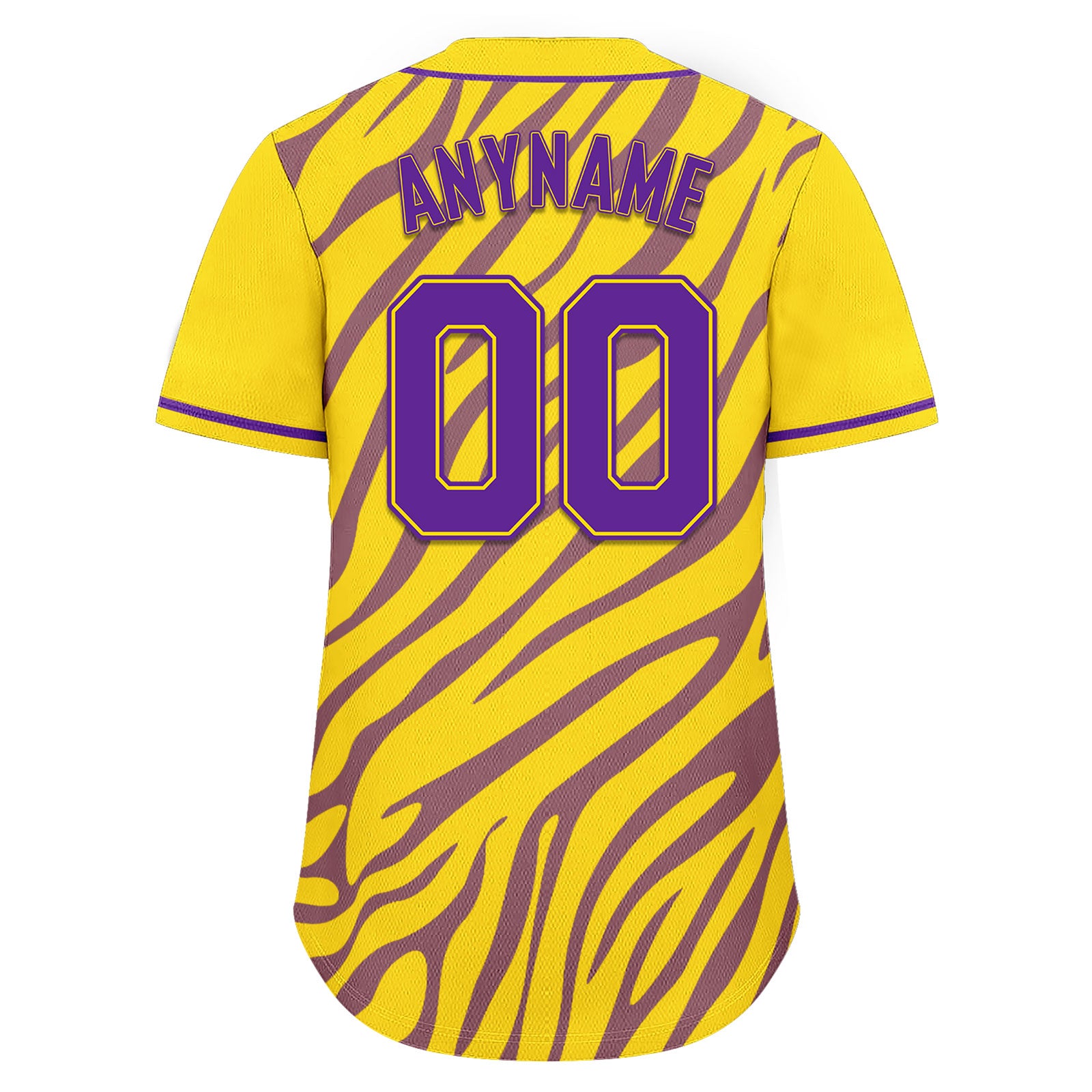 Custom Gold Purple Zebra Pattern Personalized Authentic Baseball Jersey BSBJ01-D020201-14