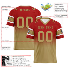 Custom Red Yellow San Francisco Personalized Authentic Football Jersey FBJ02-D020249-25