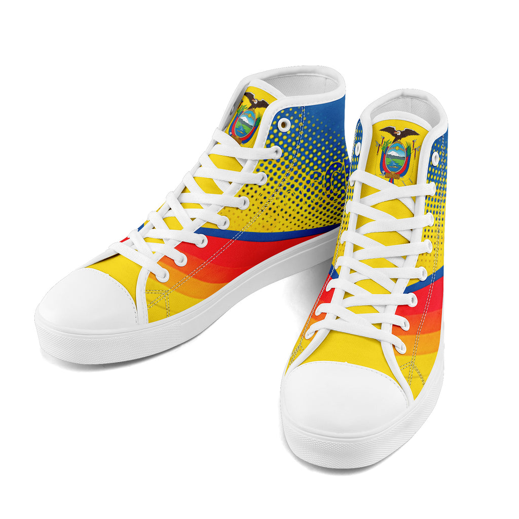 Custom Ecuador 2026 World Cup Sneakers DIY Country Flag Running Shoes Lightweight Sport Shoes Gift for Football Fans Personalized Team Name and Logo FN024-F009099-3