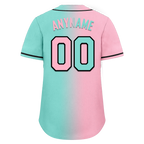 Custom Pink Cyan Gradient Fashion Personalized Authentic Baseball Jersey BSBJ01-D0a708b