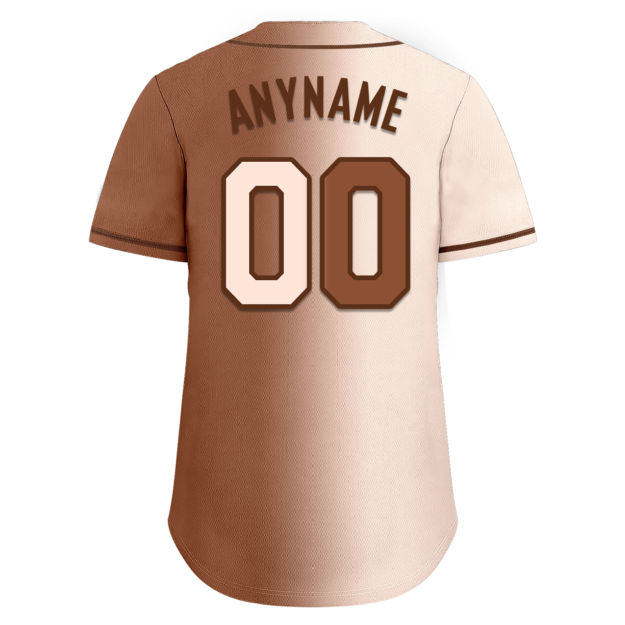 Custom Beige Brown Gradient Fashion Personalized Authentic Baseball Jersey BSBJ01-D0a708e