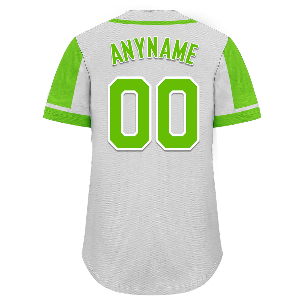 Custom Gray Green Raglan Sleeves Personalized Authentic Baseball Jersey BSBJ01-D017190