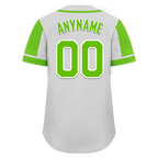 Custom Gray Green Raglan Sleeves Personalized Authentic Baseball Jersey BSBJ01-D017190