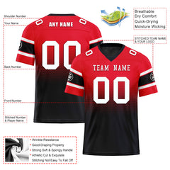 Custom Red Blue Houston Personalized Authentic Football Jersey FBJ02-D020249-12