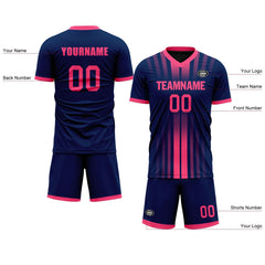 Custom Blue Pink Soccer Sets Jersey Personalized SCJ101-D020131-1