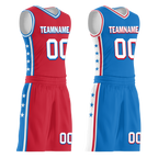 Custom Red Blue Classic Style Reversible Basketball Uniform Personalized Ordinary BBJR-D017022