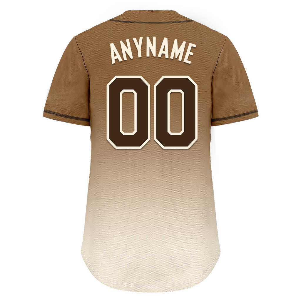 Custom Brown White Fade Fashion Personalized Authentic Baseball Jersey BSBJ01-D0a70fe