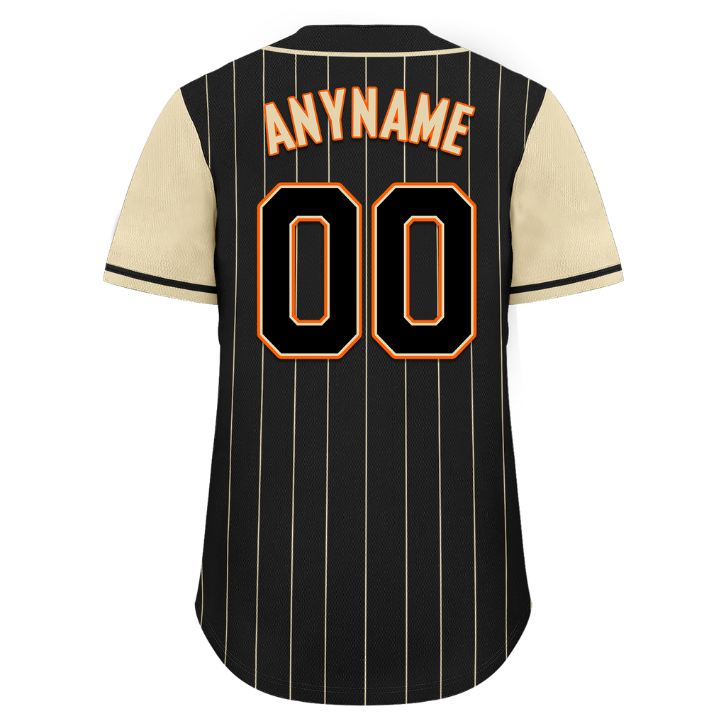 Custom Black Yellow Stripe Fashion Personalized Authentic Baseball Jersey BSBJ01-D017237