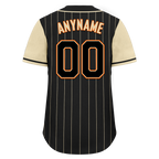 Custom Black Yellow Stripe Fashion Personalized Authentic Baseball Jersey BSBJ01-D017237