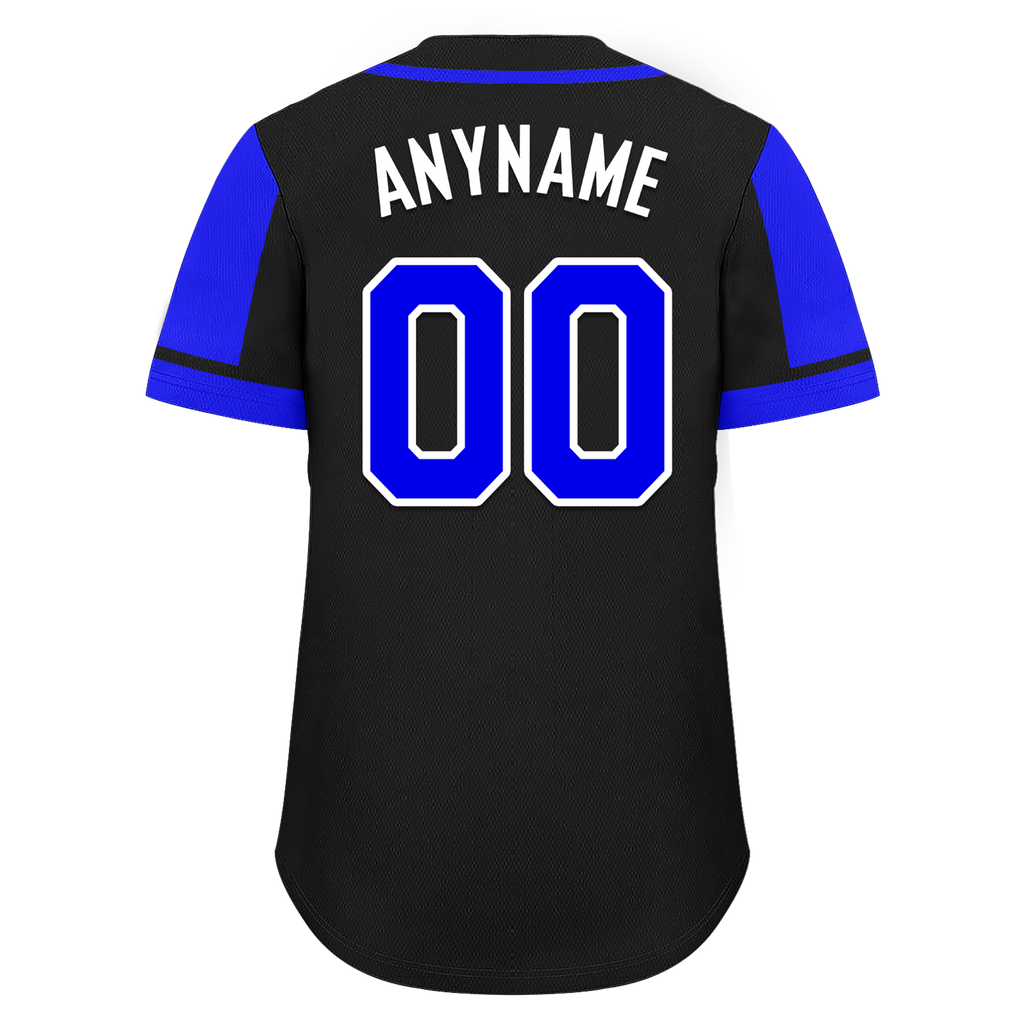 Custom Blue Black Raglan Sleeves Personalized Authentic Baseball Jersey BSBJ01-D017169