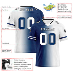 Custom Blue White Indiana Personalized Authentic Football Jersey FBJ02-D028017-23