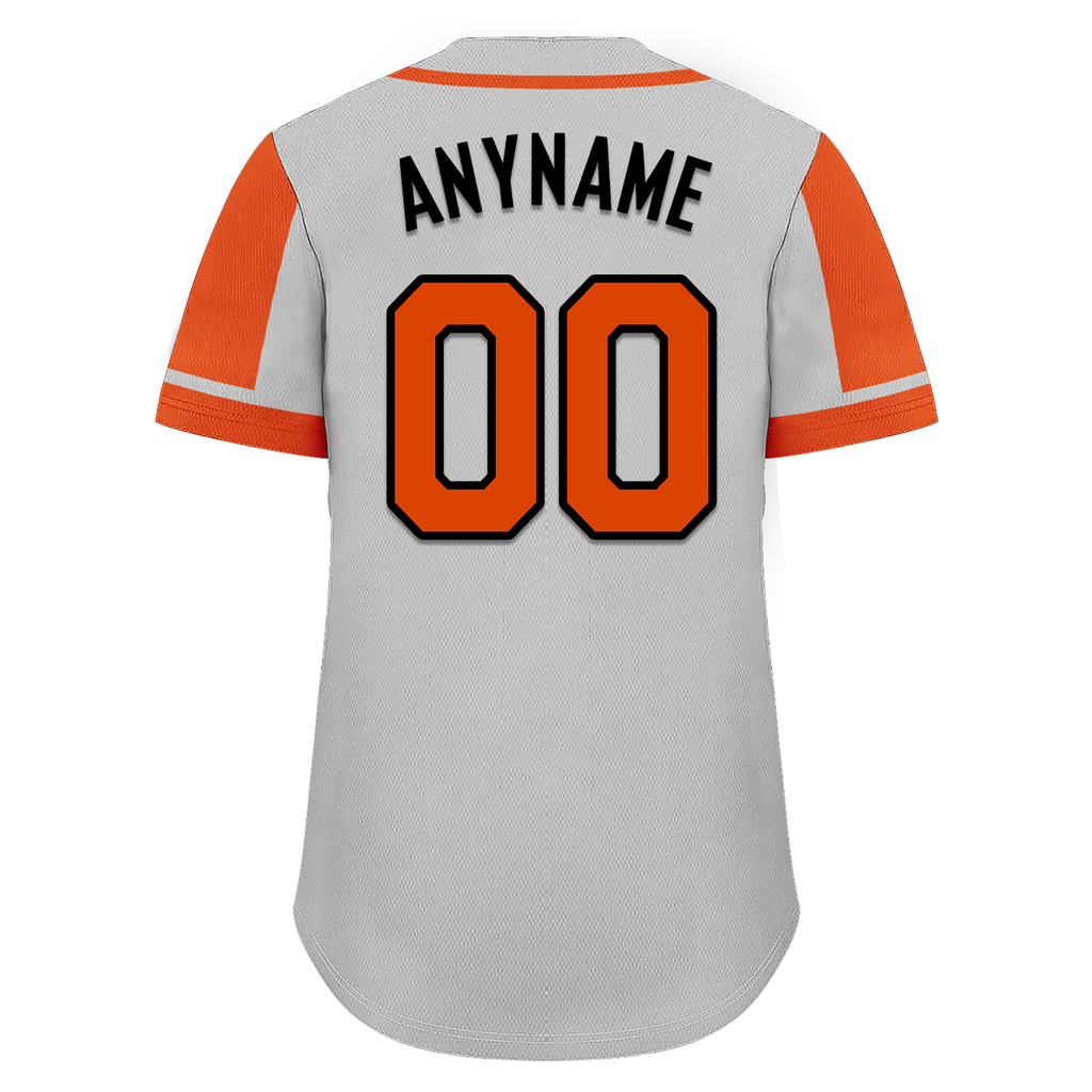 Custom Gray Orange Raglan Sleeves Personalized Authentic Baseball Jersey BSBJ01-D017187
