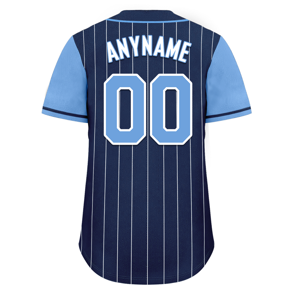 Custom Blue Stripe Fashion Personalized Authentic Baseball Jersey BSBJ01-D017230