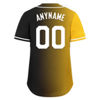 Custom Yellow Black Gradient Fashion Personalized Authentic Baseball Jersey BSBJ01-D0a7a00