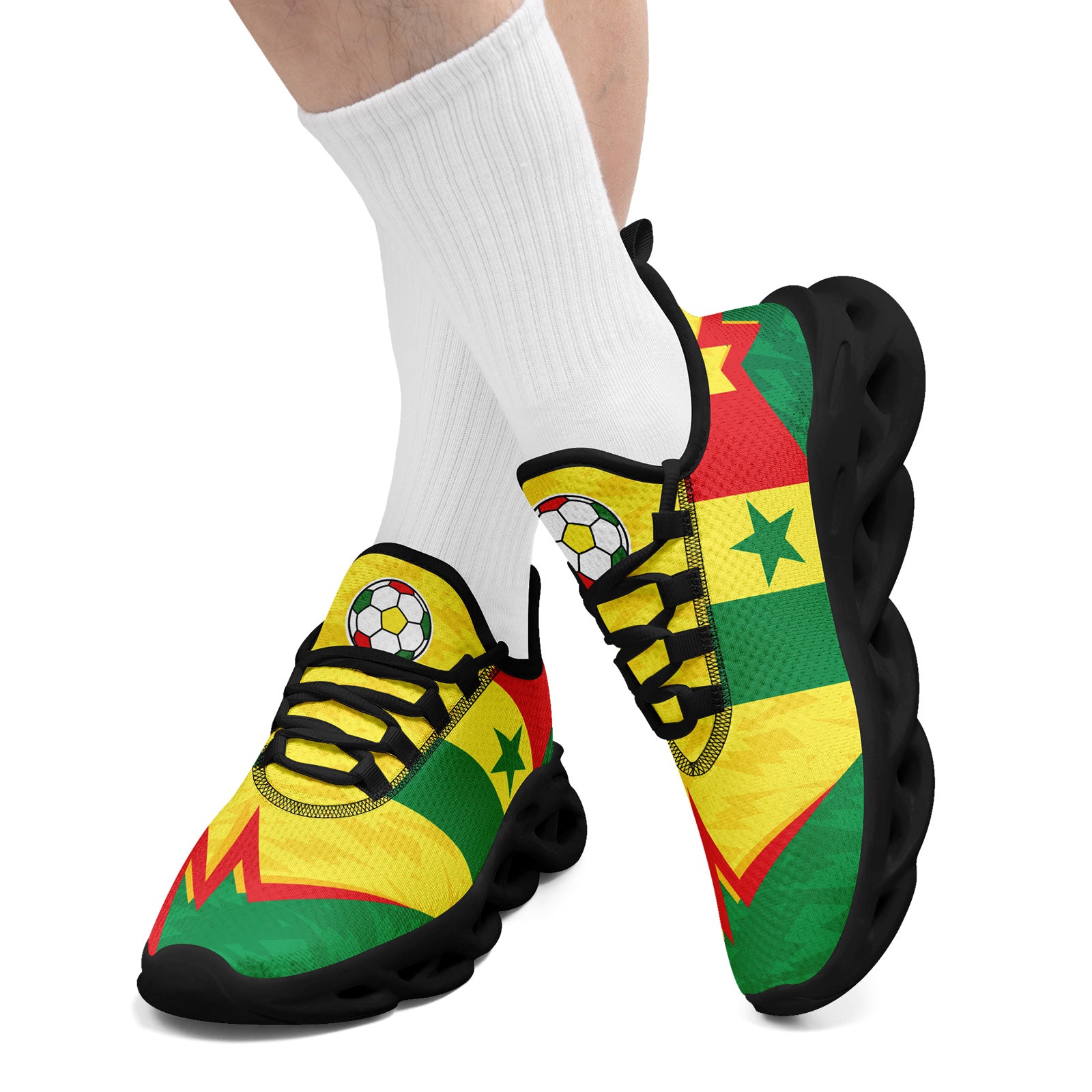 Custom Senegal 2026 World Cup Sneakers DIY Country Flag Running Shoes Lightweight Sport Shoes Gift for Football Fans Personalized Team Name and Logo FN003-F009094-4
