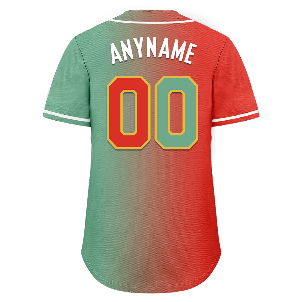 Custom Red Green Gradient Fashion Personalized Authentic Baseball Jersey BSBJ01-D0a7a09