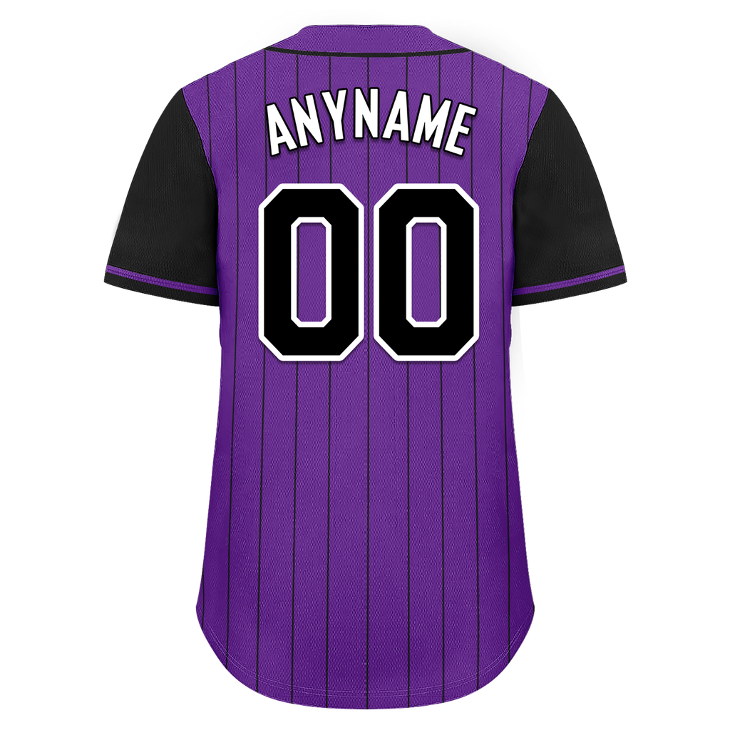 Custom Purple Black Stripe Fashion Personalized Authentic Baseball Jersey BSBJ01-D017255