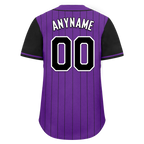 Custom Purple Black Stripe Fashion Personalized Authentic Baseball Jersey BSBJ01-D017255