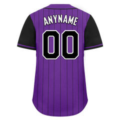 Custom Purple Black Stripe Fashion Personalized Authentic Baseball Jersey BSBJ01-D017255