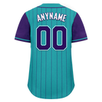 Custom Cyan Purple Stripe Fashion Personalized Authentic Baseball Jersey BSBJ01-D017247