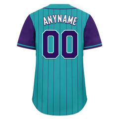 Custom Cyan Purple Stripe Fashion Personalized Authentic Baseball Jersey BSBJ01-D017247