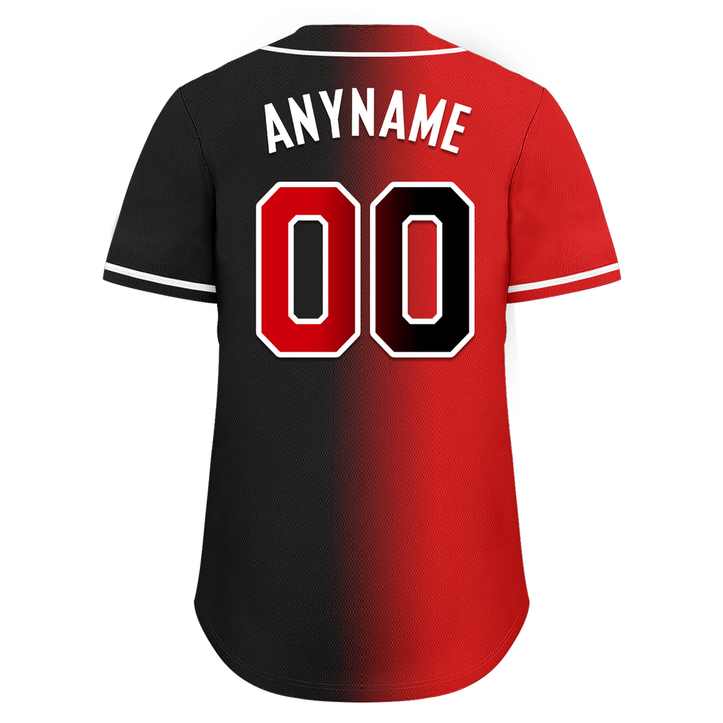 Custom Red Black Gradient Fashion Personalized Authentic Baseball Jersey BSBJ01-D0a707a
