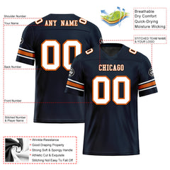 Custom Navy Chicago Personalized Authentic Football Jersey FBJ02-D020256-4