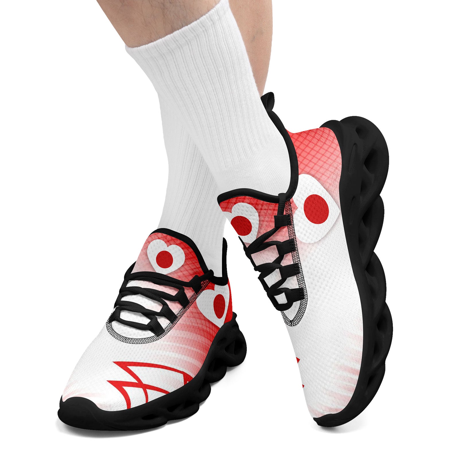 Custom Japan 2026 World Cup Sneakers DIY Country Flag Running Shoes Lightweight Sport Shoes Gift for Football Fans Personalized Team Name and Logo FN003-F025044-10