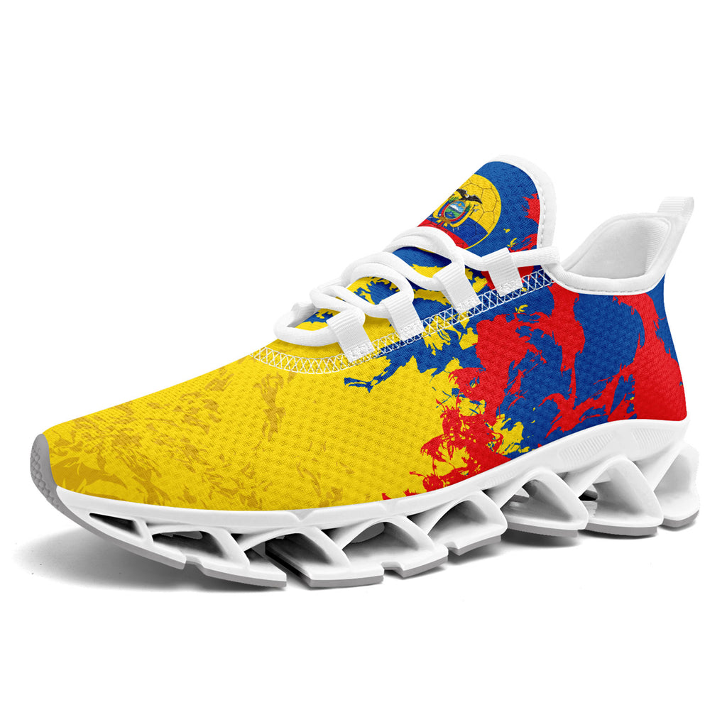 Custom Ecuador 2026 World Cup Sneakers DIY Country Flag Running Shoes Lightweight Sport Shoes Gift for Football Fans Personalized Team Name and Logo FN003XD-F009092-1