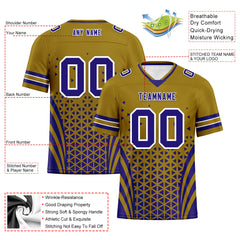 Custom Blue Yellow Maryland Personalized Authentic Football Jersey FBJ02-D023033-2