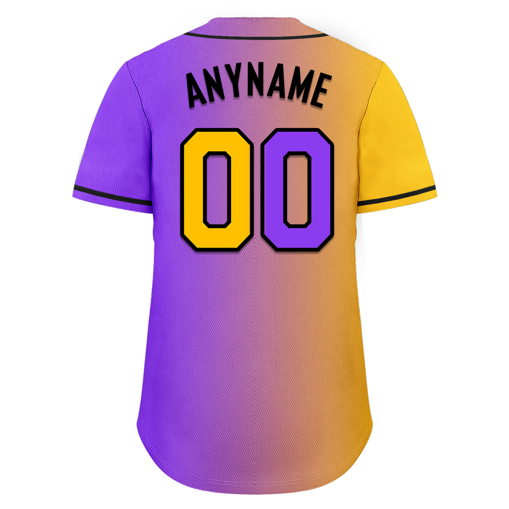 Custom Yellow Pink Gradient Fashion Personalized Authentic Baseball Jersey BSBJ01-D0a7a0a