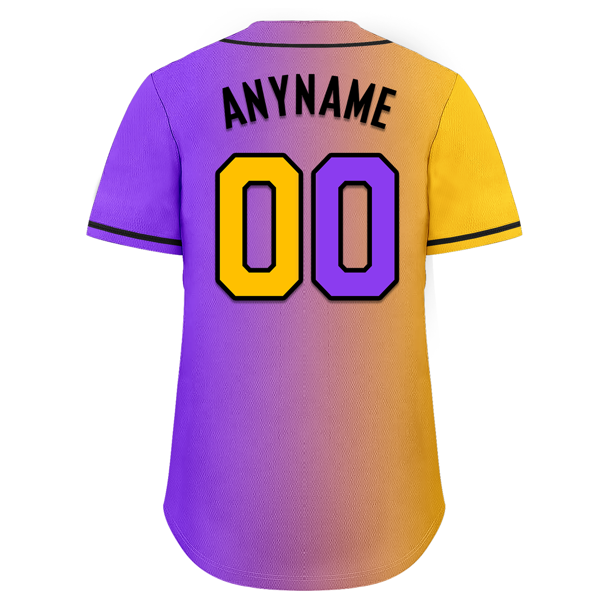 Custom Yellow Pink Gradient Fashion Personalized Authentic Baseball Jersey BSBJ01-D0a7a0a