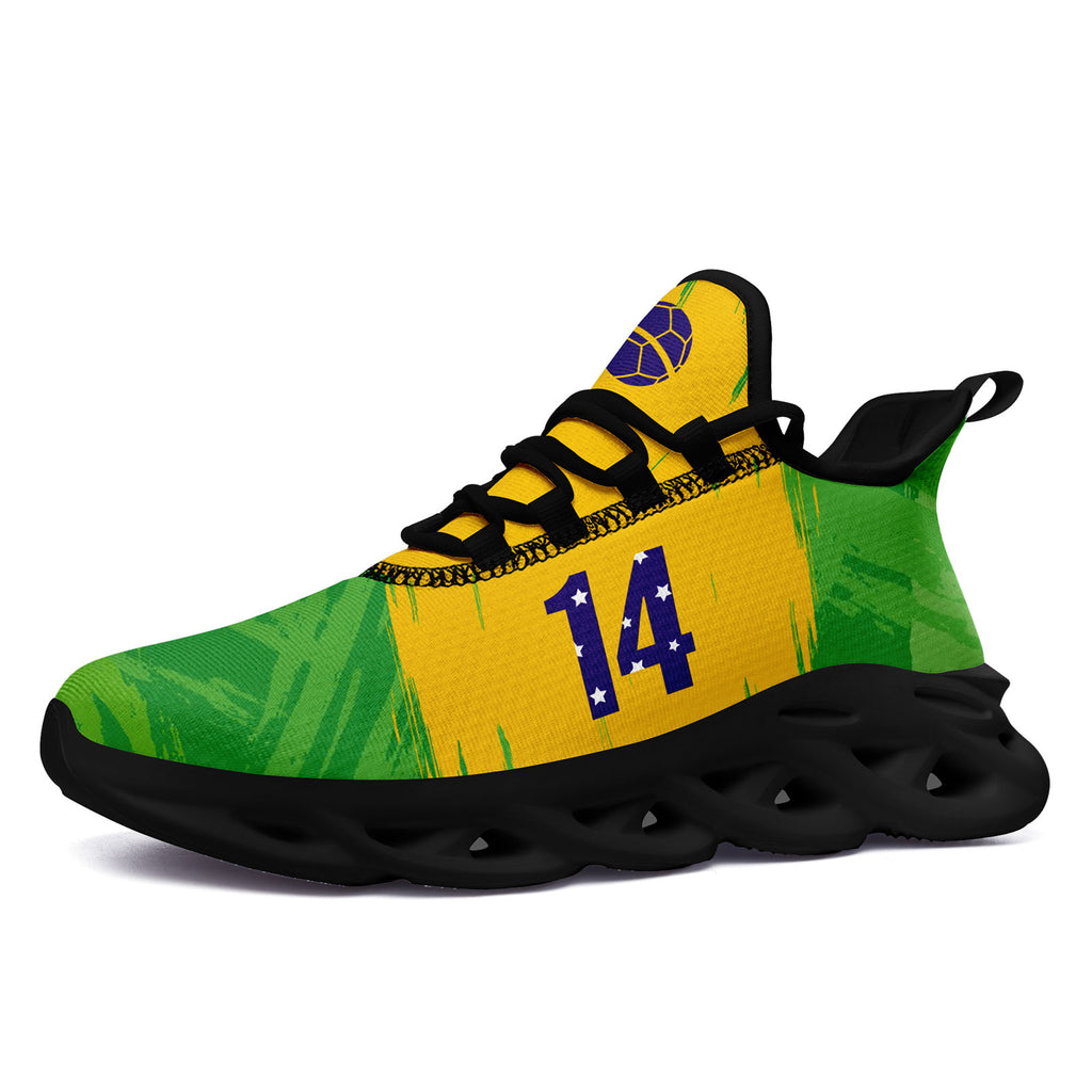 Custom 2026 World Cup Brazil Sneakers DIY Country Flag Running Shoes Lightweight Sport Shoes Gift for Football Fans Personalized Team Name and Logo FN003-F027077-7