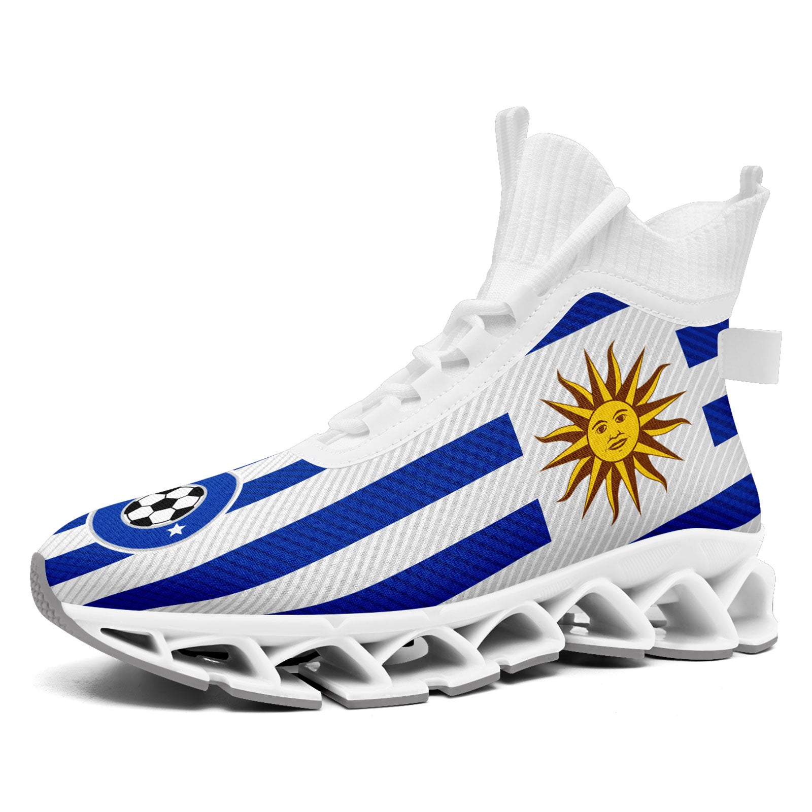 Custom Uruguay 2026 World Cup Sneakers DIY Country Flag Running Shoes Lightweight Sport Shoes Gift for Football Fans Personalized Team Name and Logo FN029XD-F009111-4