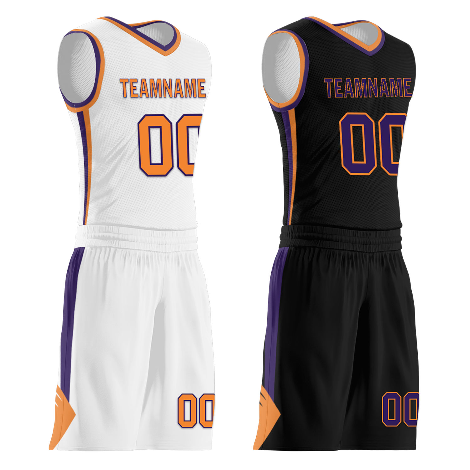 Custom White Black Classic Style Reversible Basketball Uniform Personalized Ordinary BBJR-D017057