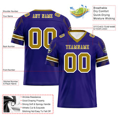 Custom Purple Baltimore Personalized Authentic Football Jersey FBJ02-D025033-4